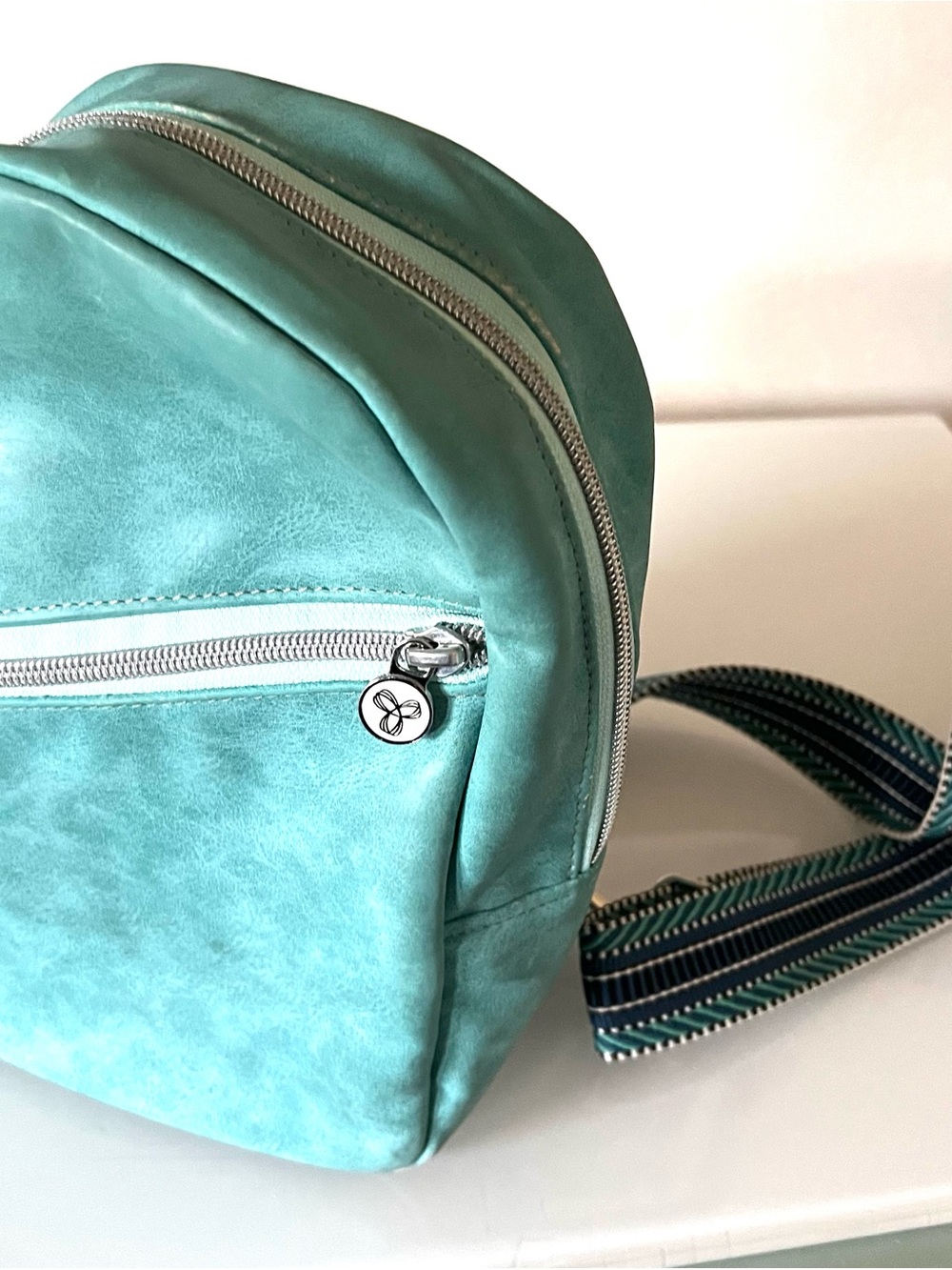 Aqua Mini Backpack Crossbody Bag